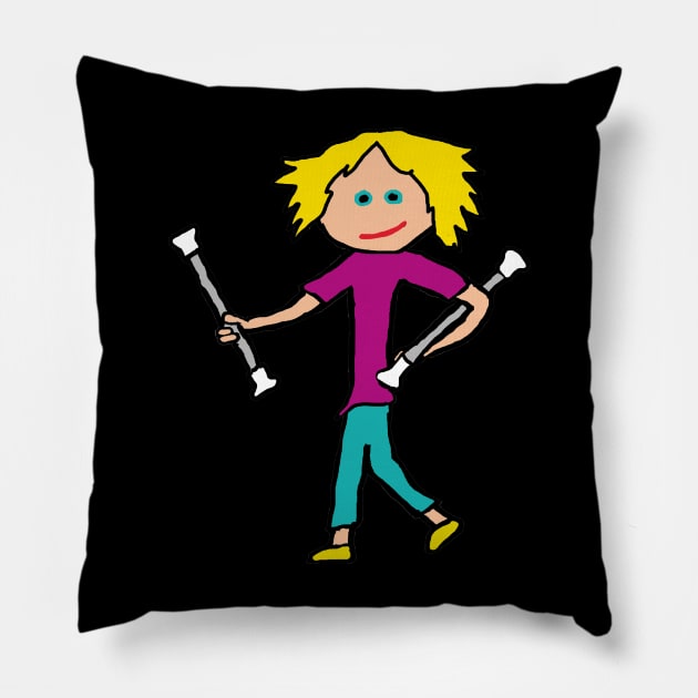 Baton Twirling Pillow by Mark Ewbie