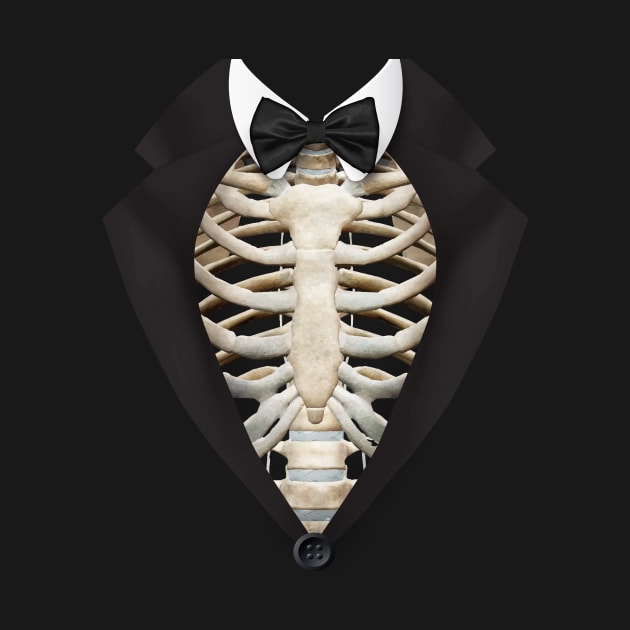 Ribcage Tuxedo - Halloween Costume - Fancy Halloween Shirt by BKFMerch