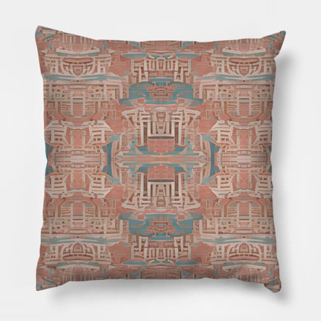 Abstract Geometric Pattern Pillow by CuddlyChimera