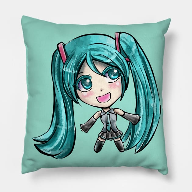 Chibi Miku Pillow by Yennie Fer (FaithWalkers)