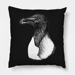 Razorbill (Alca torda) - black Pillow