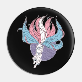 Transgender Pride Kitsune Pin