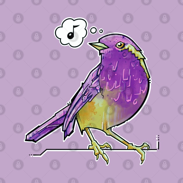 purple and yellow songbird by weilertsen