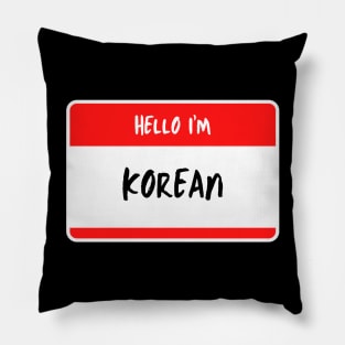 Hello I'm Korean - Name Tag Pillow