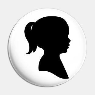 Girl Silhouette Pin