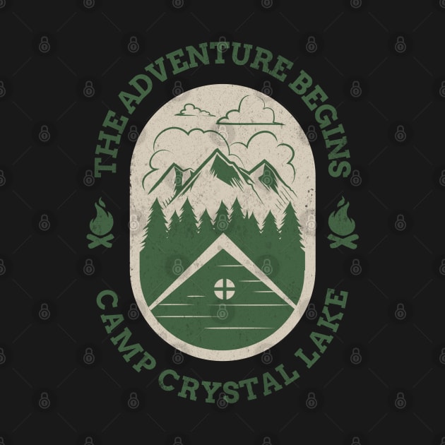 The Adventure Begins Camp Crystal Lake Retro Halloween Design by Up 4 Tee