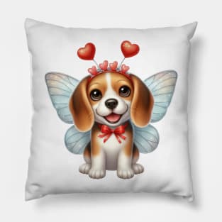 Valentine Fairy Beagle Dog Pillow