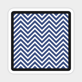 Blue and White Chevron Pattern Magnet