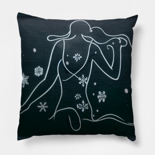 Swimming in Winter Pillow