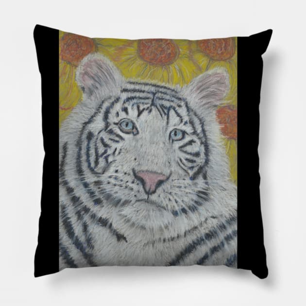 White Tiger Pillow by SamsArtworks