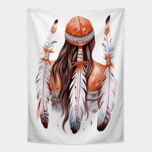 Native American Back Woman #2 Tapestry