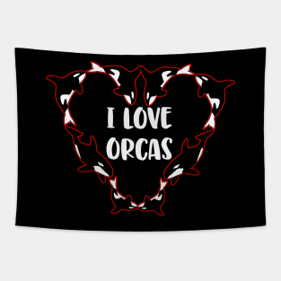 I Love Orcas Killer Whale Sea Panda Ocean Friends Tapestry