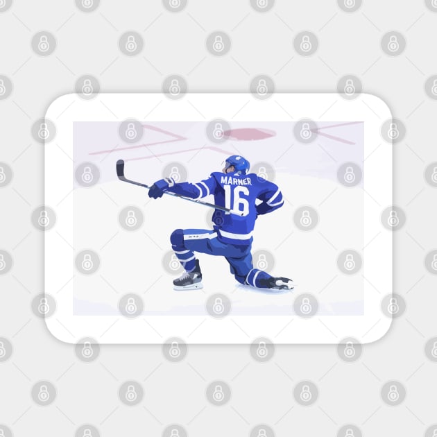 Mitch Marner Goal Celebration Painting Magnet by gktb