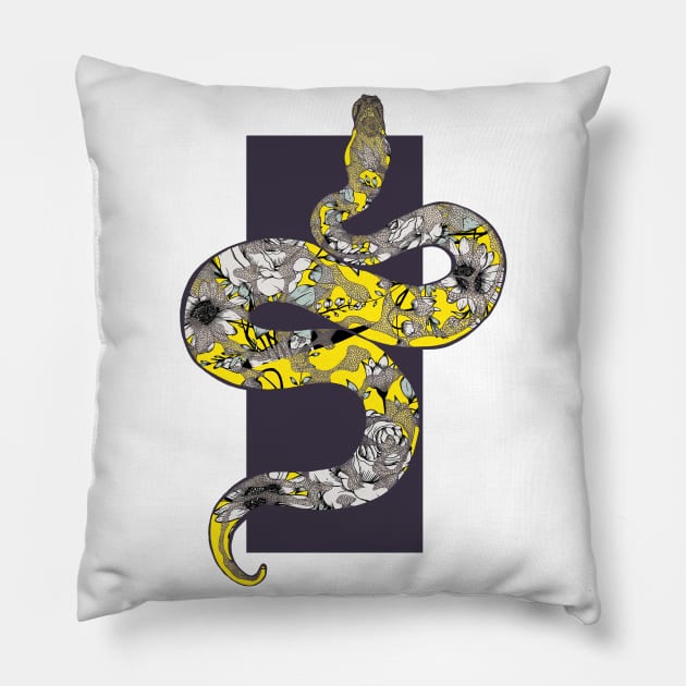 Floral Snake Pillow by Jess Adams