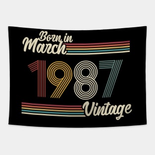 Vintage Born in March 1987 Tapestry