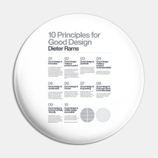 10 Principles for a good Design, Dieter Rams, White, Braun, Helvetica, Typographic, Quote, Modern Art, Wall Ar, Industrial Design Pin