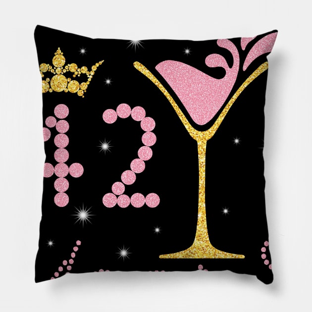 Nana Mommy Aunt Sister Wife Drinking Wine Cheers To 42 Years Happy Birthday To Me You Pillow by bakhanh123