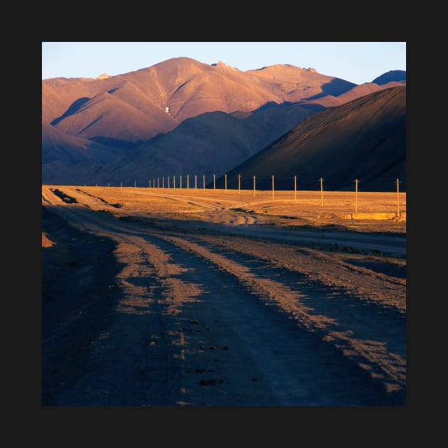 Evening landscape, mountain road by Pacesyte