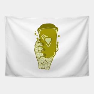 Green Love Coffee Tapestry