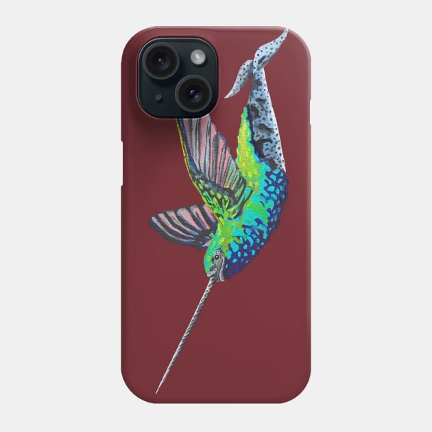 Narwhal Hummingbird Phone Case by RaLiz