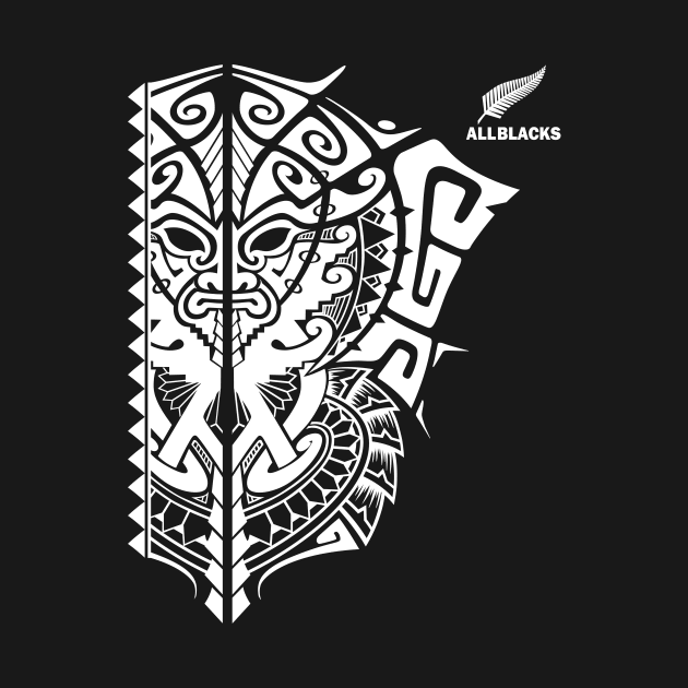 All Blacks Rugby New Zealand Maori Tattoo Warrior Mask by CGD