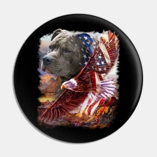 Pitbull American Patriot gift Pin