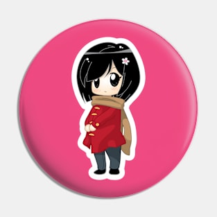 Chibi Girl in Red Pin