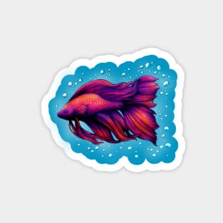 Red Siamese Fighting Fish (Betta Splendens) Magnet