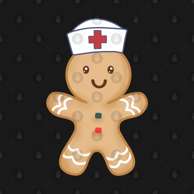 Nurse Christmas Smiling Gingerbread Cookie Present by rock-052@hotmail.com