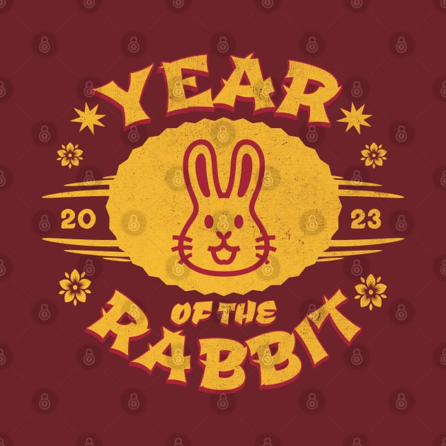 Cute Retro Chinese New Year 2023 - Year Of The Rabbit Kawaii by PUFFYP
