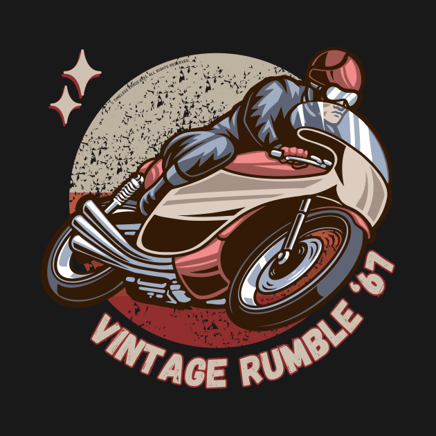 Vintage Rumble '67 Cafe Racer Retro Motorcycle by Timeless Chaos