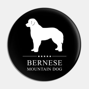 Bernese Mountain Dog White Silhouette Pin