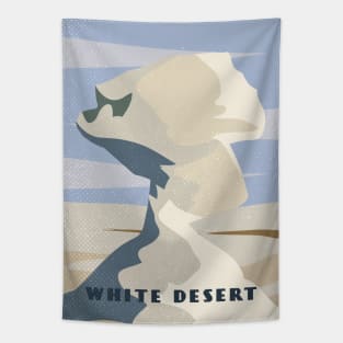 White desert - Egypt Retro travel poster Tapestry