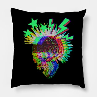 punk rock skull Pillow