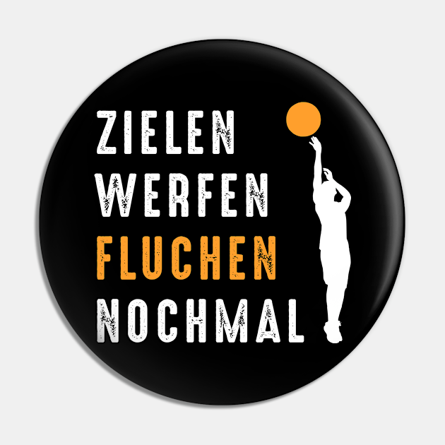 Basketball Zielen Werfen Sport Team Lustig Spruch Basketball Pin