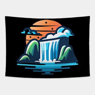 The cool vibrations of a beautiful waterfall Tapestry