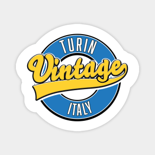 Turin italy vintage style logo Magnet