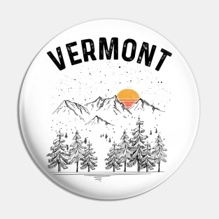 Vermont State Vintage Retro Pin