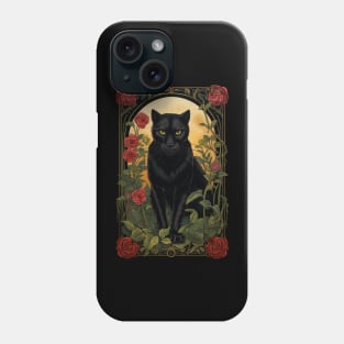 Black Panther and Roses - Big cat design Phone Case