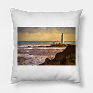 St Mary's Island in December (impressionist filter) Pillow