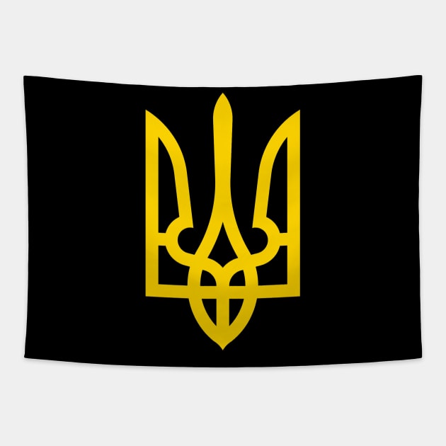 Ukrainian Trident - The State Emblem of Ukraine gold trident Tapestry by FamiStore