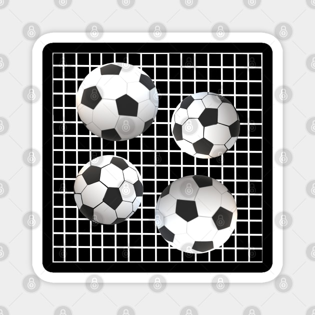 Soccer Balls On Goal Post Net Magnet by Art By LM Designs 