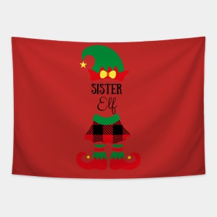 sister elf cute funny matching christmas xmas gift Tapestry