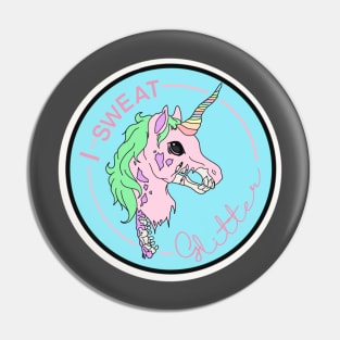 I Sweat Glitter Unicorn Pin