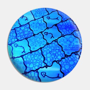 Abstract art, Blue Fishing Net Pin