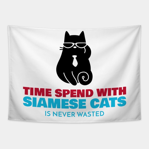 Time Spend With Siamese Cats Is Never Wasted Tapestry by ZaenGFX