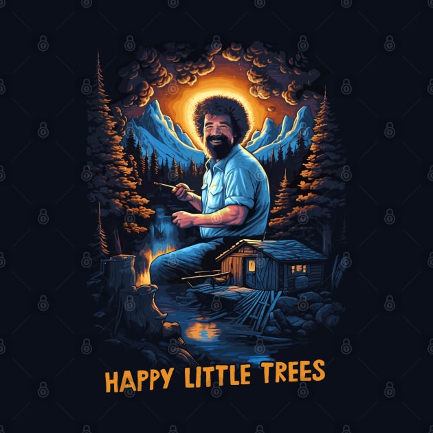 Happy Little Trees -- Retro Fan Artwork by DankFutura