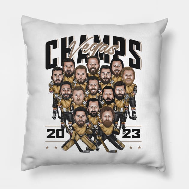 Vegas Hockey Champs 2023 Pillow by danlintonpro