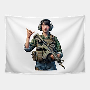 Tactical Girl Tapestry