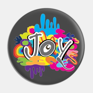 Joy Colorful Art Word Pin